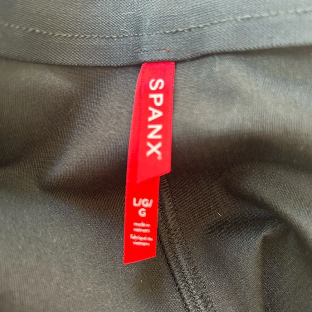 Spanx Midi Faux Leather Skirt Slit Large Pull-On $148